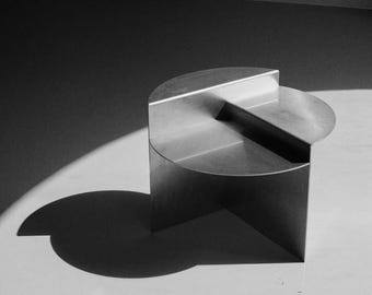 Geometric Stainless Steel Side Table – Sculptural Minimalist Accent Furniture