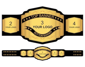 Custom Championship Belt with Logo, Wrestling Title Belt, Personalized Fantasy Football Trophy, Sports Award