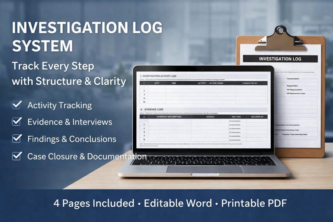 Hr Investigation Introduction Script Investigation Log Template for HR | Employee Investigation Tracker - Etsy