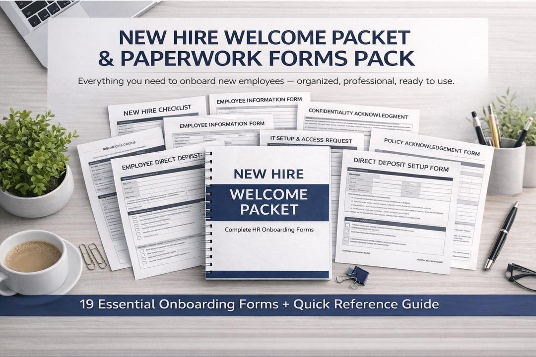 Packet Paper Work New Hire Welcome Packet & Paperwork Forms Pack - Etsy