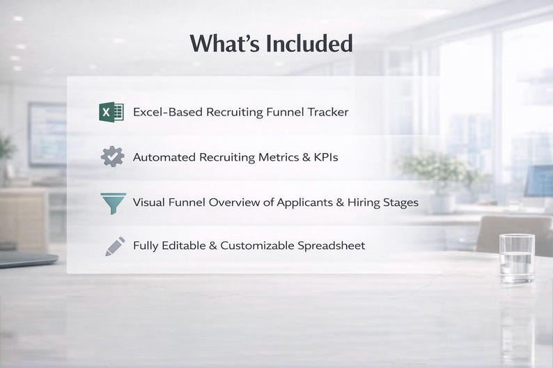 Recruiting Funnel Tracker Excel Template | Hiring Pipeline Dashboard ...