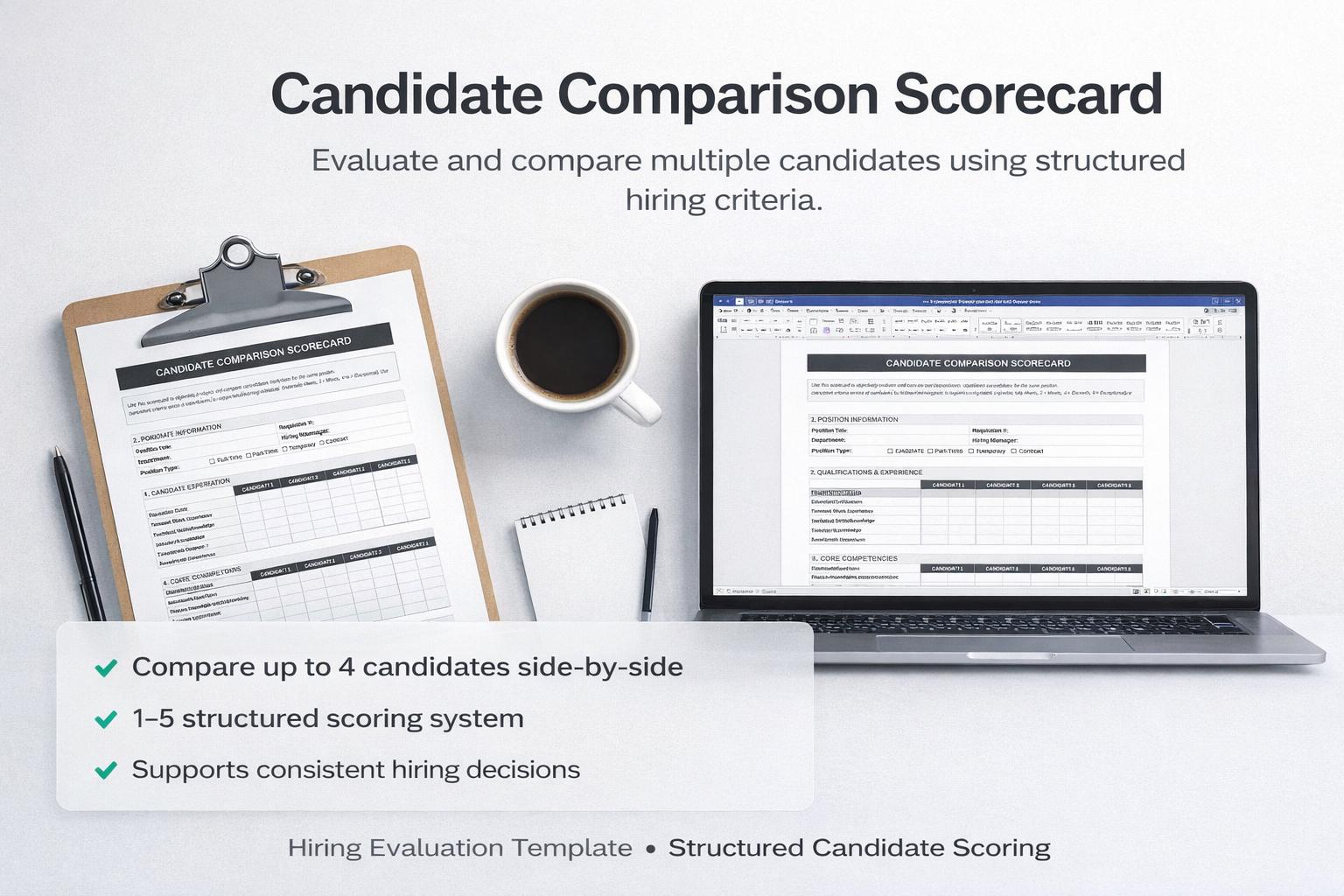 Candidate Comparison Scorecard Template | Interview Evaluation Form ...