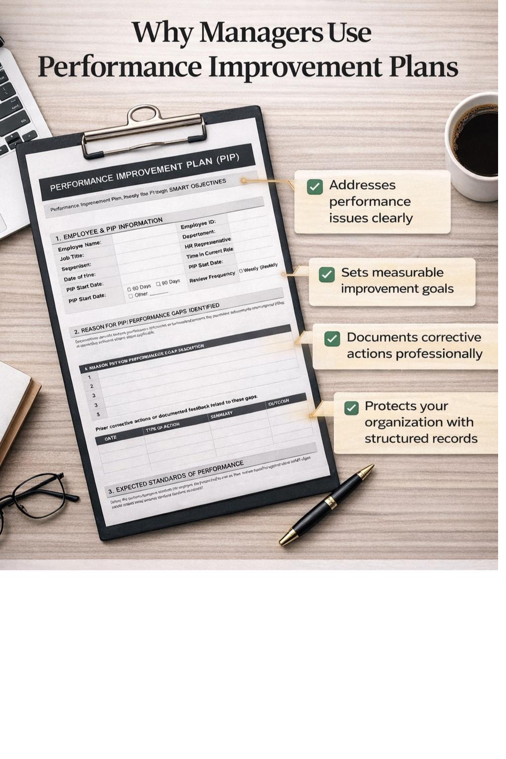 Performance Improvement Plan Template | SMART Goals PIP | Editable HR ...