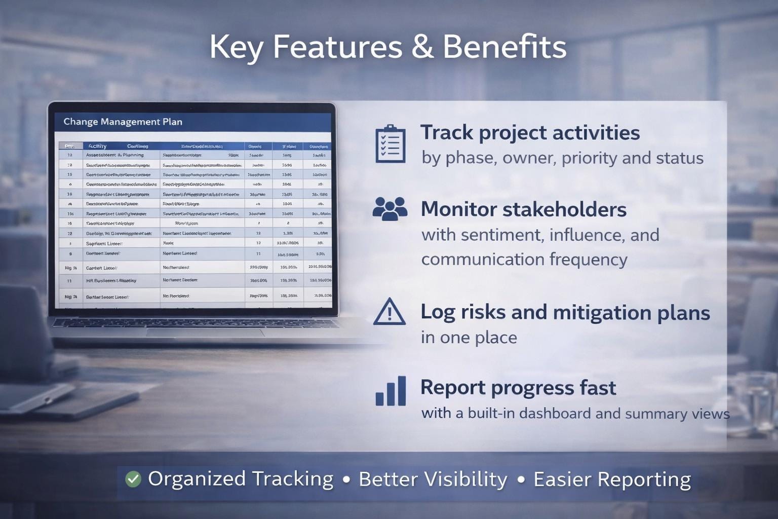 Change Management Plan Excel Tracker - Etsy