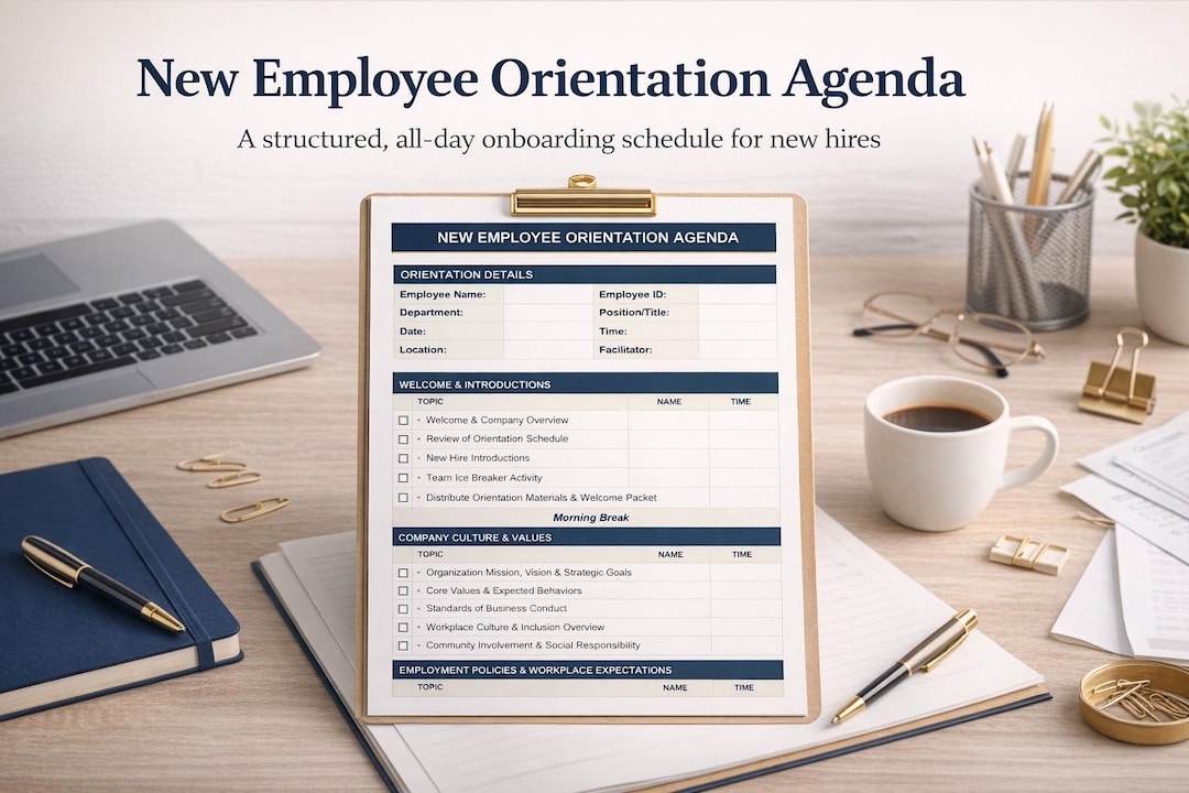 New Employee Orientation Agenda | Day One Onboarding Schedule