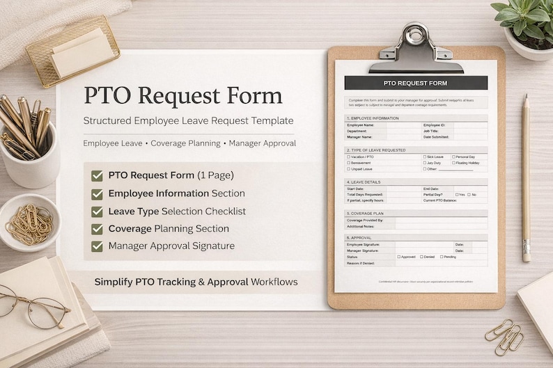 Pto Form Examples PTO Request Form Template | Employee Leave Tracker (printable ...