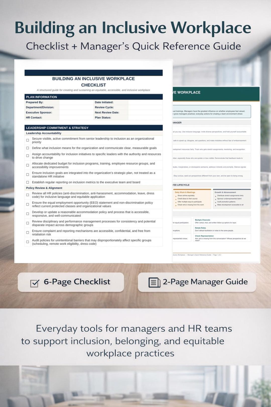 Inclusive Workplace Checklist and Manager Guide - Etsy
