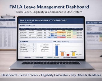 FMLA Tracker Excel Template | Leave Management Dashboard