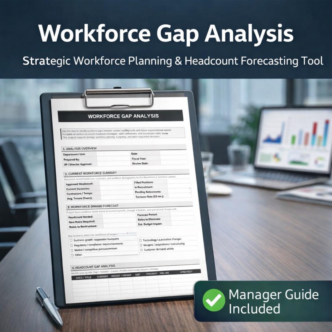 Workforce Analysis Examples Workforce Gap Analysis Template | Editable Word & PDF HR Planning Tool ...