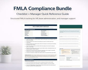 FMLA Compliance Bundle | Checklist + Manager Guide