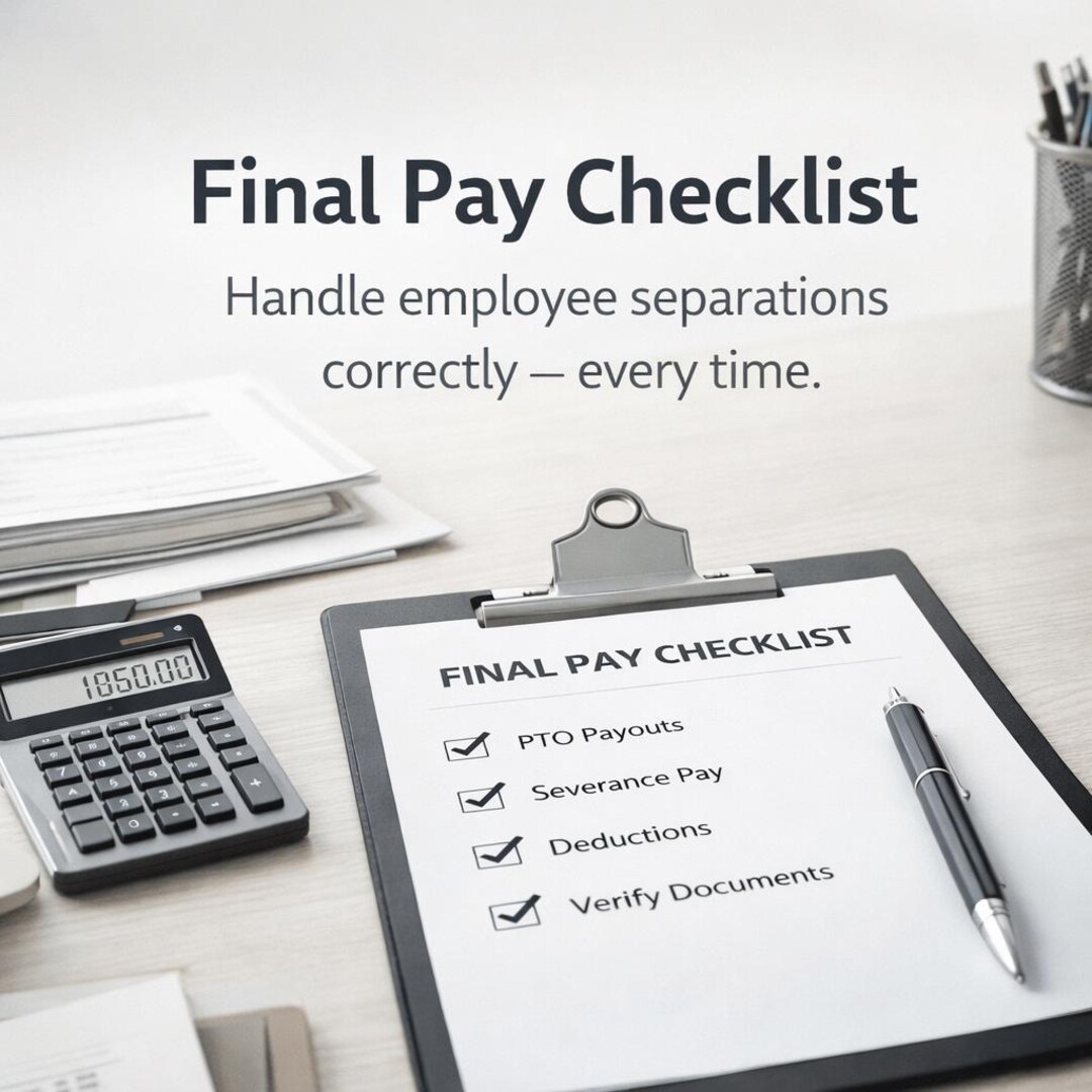 Final Pay Checklist | Employee Separation Payroll Checklist - Etsy