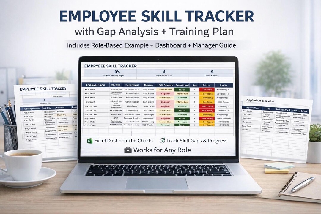 Employee Skill Tracker With Gap Analysis & Training Plan (excel, Word ...