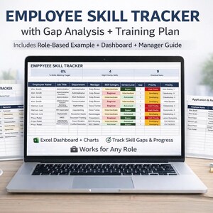 Employee Skill Tracker with Gap Analysis & Training Plan (Excel, Word, PDF)