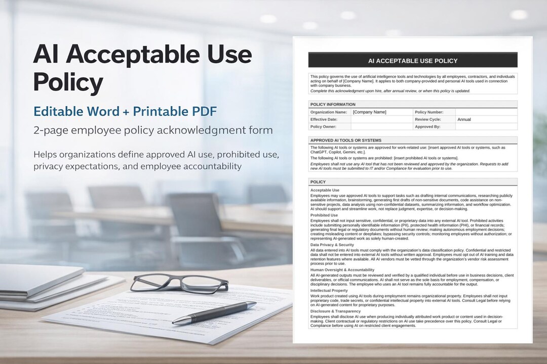 AI Acceptable Use Policy Template - Etsy