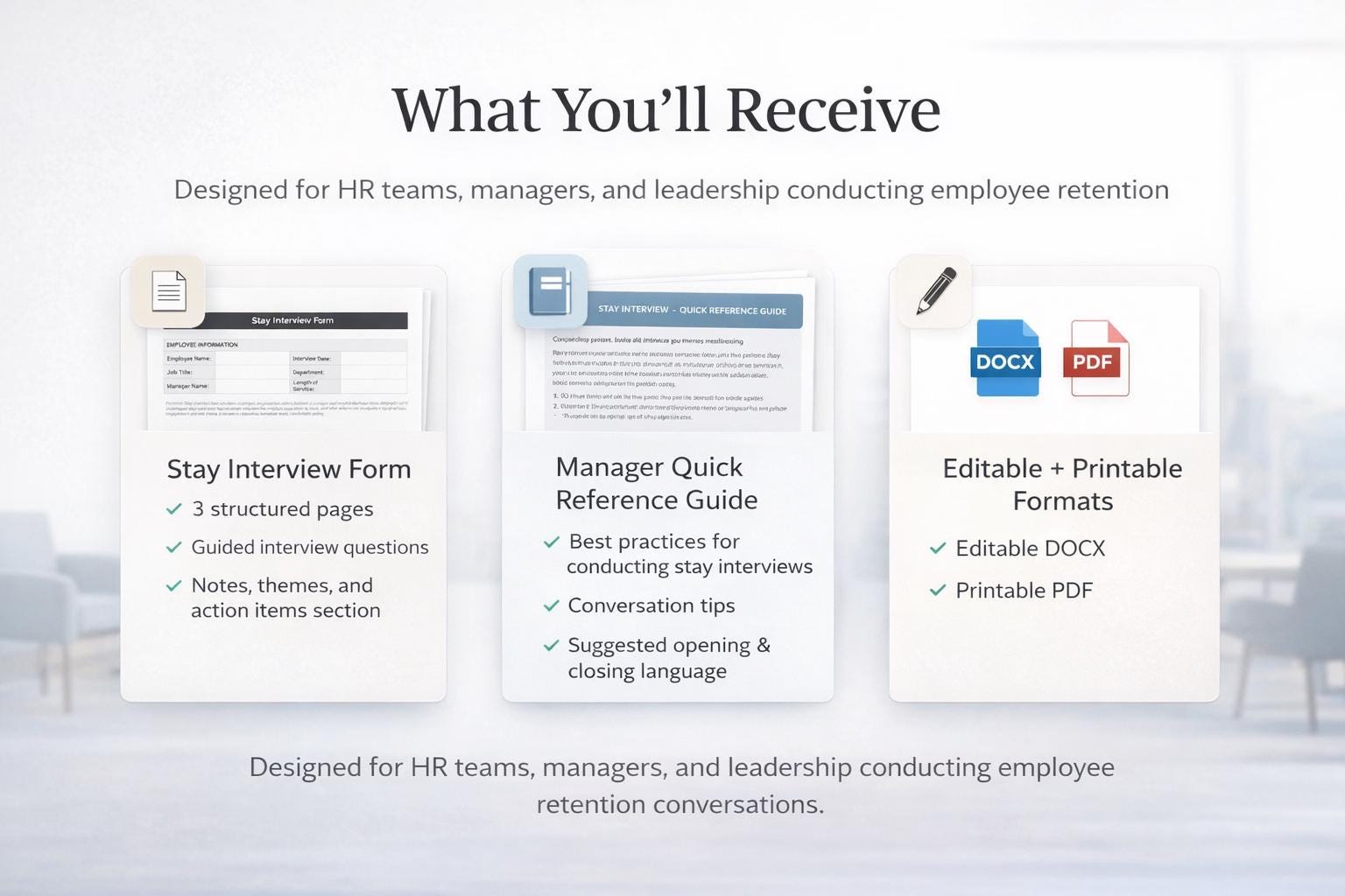Manager Conversation Form Stay Interview Template | Employee Retention Interview Form | Manager ...