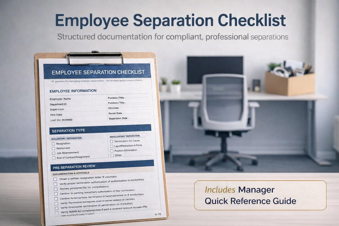 Separation Checklist.pdf Employee Separation Checklist + Quick Reference Guide | Editable Word ...