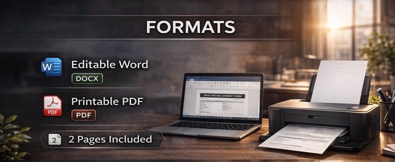 Drug Testing Consent Form Template | Editable Word & Printable PDF | HR ...