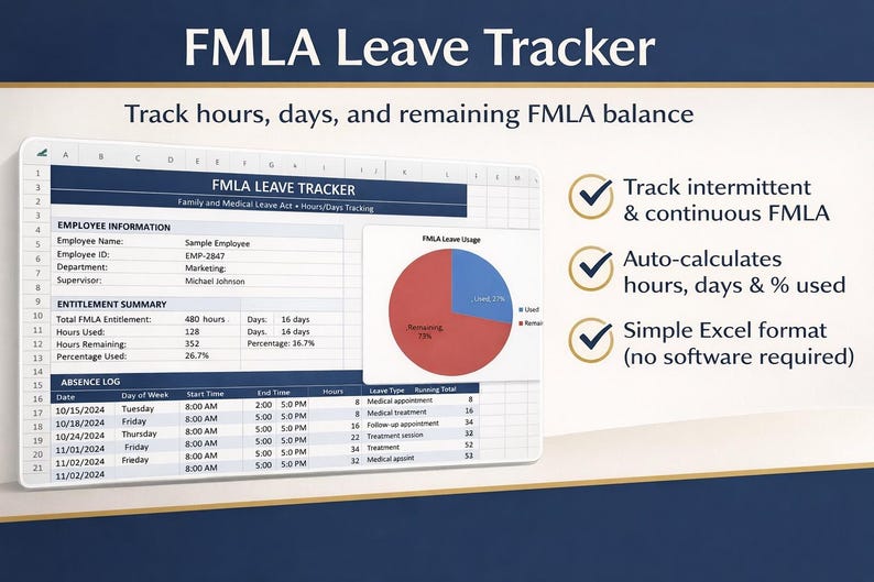 FMLA Excel Leave Tracker - Etsy