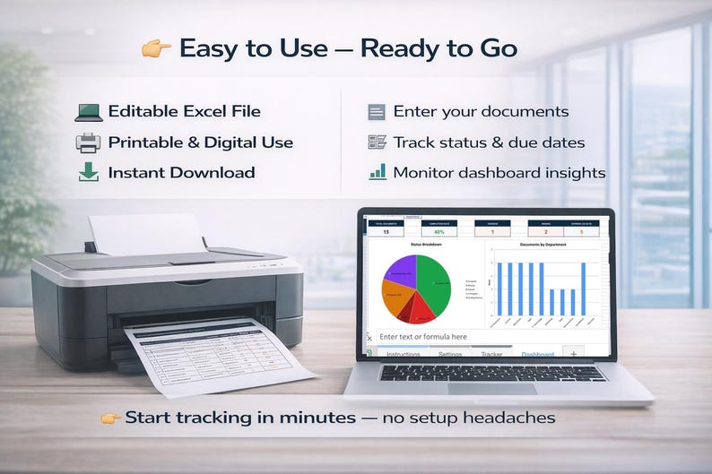 Document Tracker Excel Template With Dashboard - Etsy