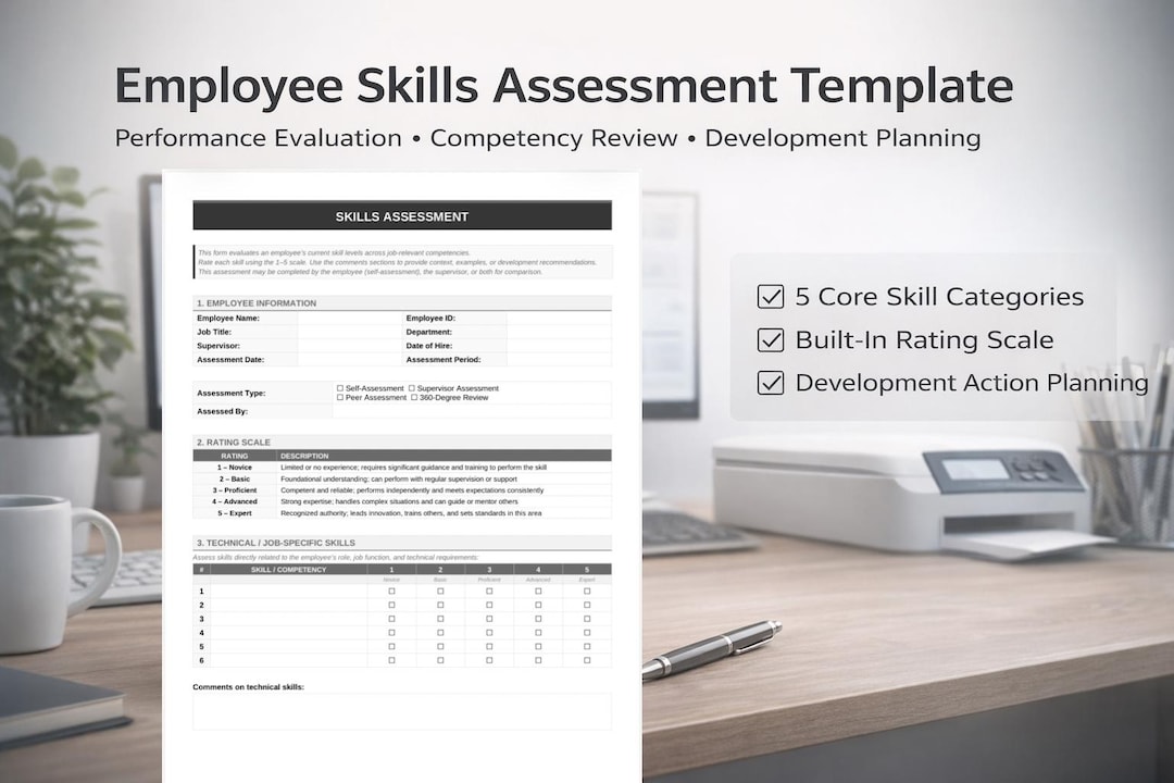 Employee Skills Assessment Template | Performance Review Form ...