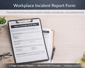 Workplace Incident Report Form for Employers