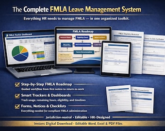 FMLA Templates Bundle | Excel Leave Tracker, HR Forms & Checklists