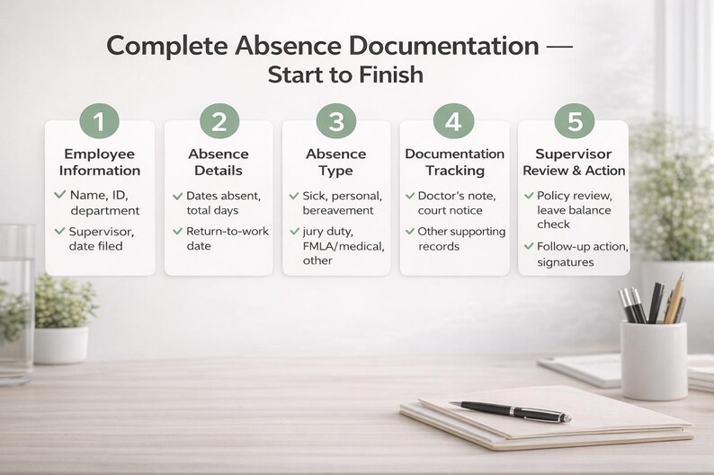 Employee Absence Report Form (editable Word, Printable PDF) - Etsy
