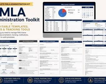 FMLA Tracker & Forms Bundle | Leave Management Spreadsheet, HR Letters and Checklists