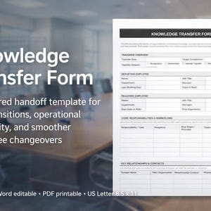Formulario de transferencia de conocimientos / Plantilla de traspaso de información del empleado