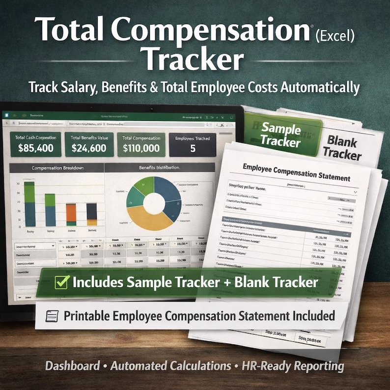 Comp Off Tracker Sample Total Compensation Tracker Excel | Employee Cost & Benefits Dashboard ...