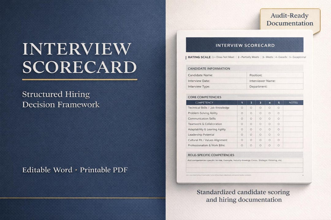 Coding Interview Scorecard Interview Scorecard | Hiring Evaluation Form | Editable Word ...