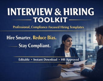 Interview and Hiring Toolkit | Candidate Evaluation Forms and Scorecards | Editable Word & PDF