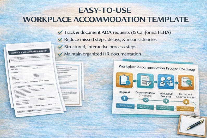 Workplace Accommodation Request Form (ADA + FEHA) - Etsy