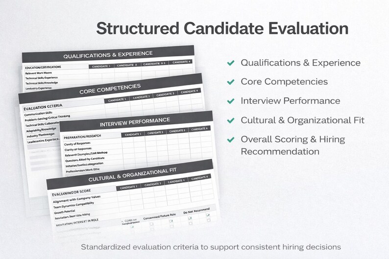 Candidate Comparison Scorecard Template | Interview Evaluation Form ...