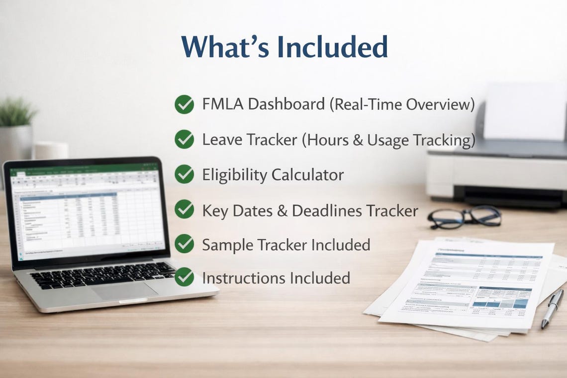 FMLA Tracker Excel Template | Leave Management Dashboard - Etsy
