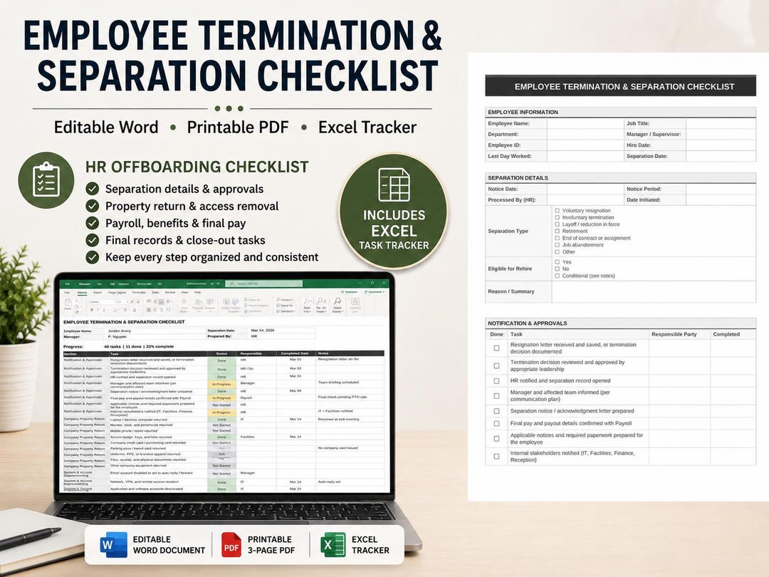 Employee Termination Checklist & Separation Tracker | Offboarding ...