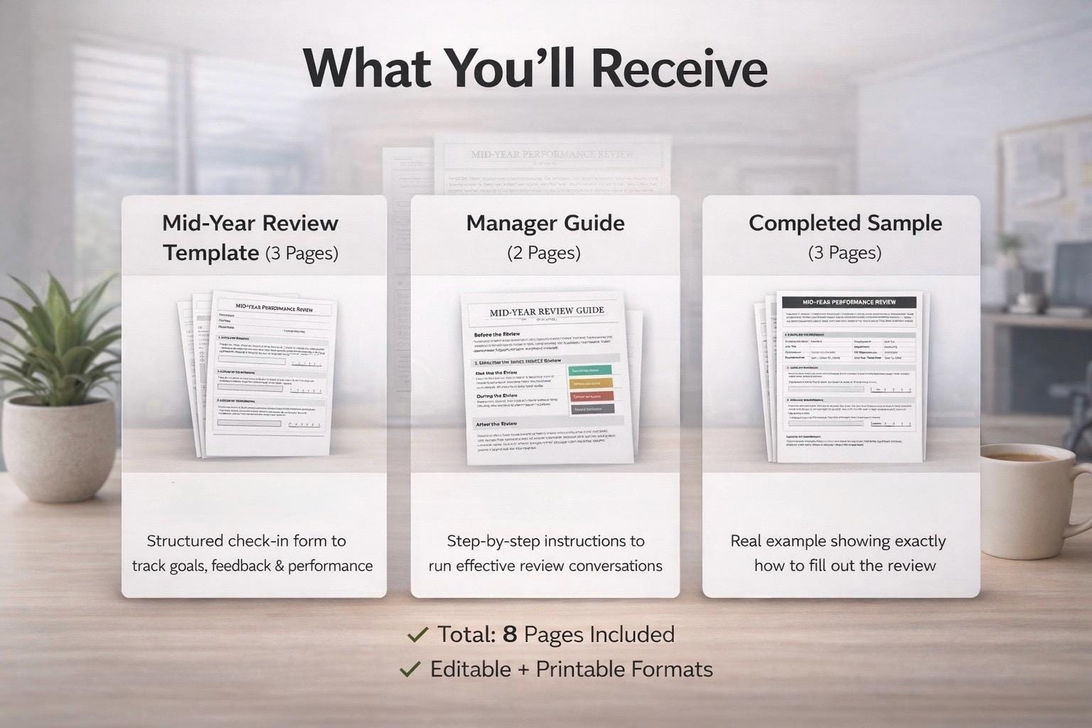 Mid-year Performance Review Template | Employee Review Form + Manager ...