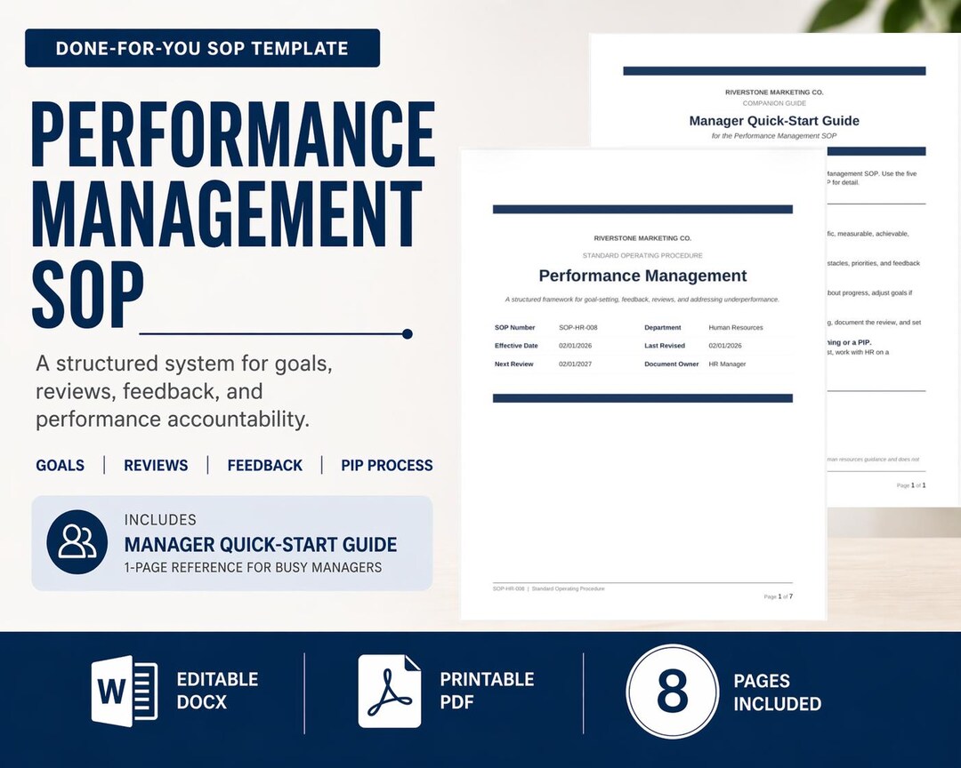 Oracle Database Performance Status Sop Example Performance Management SOP Template - Etsy