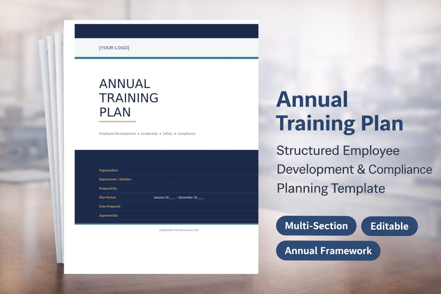 Annual Training Plan Template | HR Employee Development (editable Word ...
