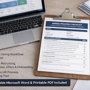 Hiring Process Checklist Template | HR Workflow Tracker (Word & PDF)
