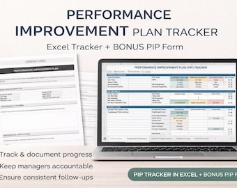Performance Improvement Plan (PIP) Tracker | Excel Template + Bonus Form