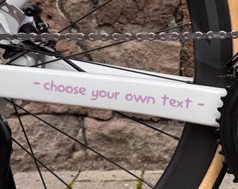 Naklejka winylowa na rower z własnym tekstem | Twój wybrany tekst | Prezent dla rowerzysty