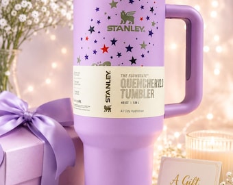 Lavender 40oz Insulated Tumbler with Handle and Straw Gift for Her