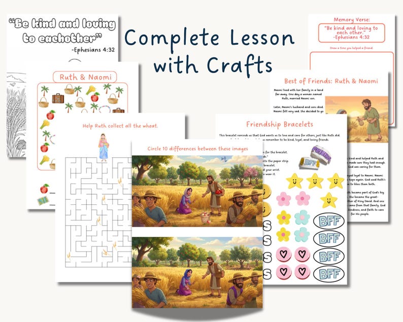 Ruth and Naomi Curriculum, Ruth and Boaz Lesson for Kids, Sunday School ...