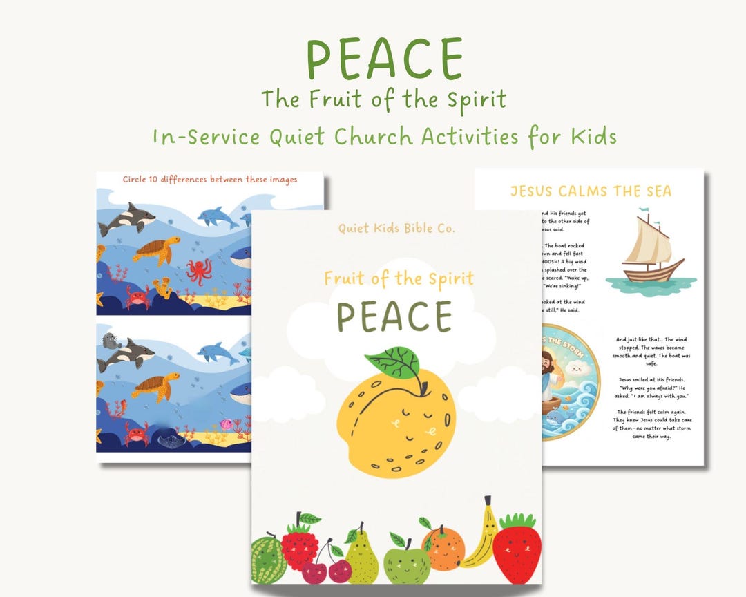 Peace a Fruits of the Spirit Activities for Kids PDF, Bible Lessons ...