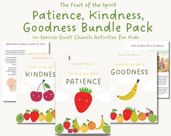 Fruits of the Spirit Bundle – 3 Printable Bible Lessons PDF, Patience, Kindness, Goodness