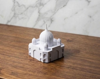 Réplique architecturale du Taj Mahal - Statue emblématique détaillée, souvenir de voyage en Inde, élégant accessoire de bureau blanc et modèle de monument emblématique