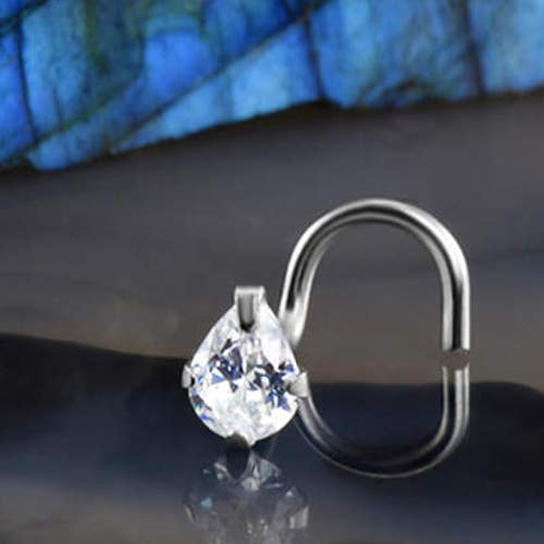 14K Yellow Gold or Whte Gold Nose Rng Stud Screw L Shape - Etsy