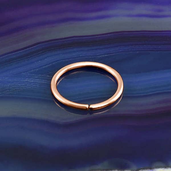 14K Solid Rose Gold Seamless Continuous Nose Hoop Septum Nose Ring Choose Your Size 1/4" 9/32" 5/16" 3/8" Choose Your Gauge 22G 20G 18G