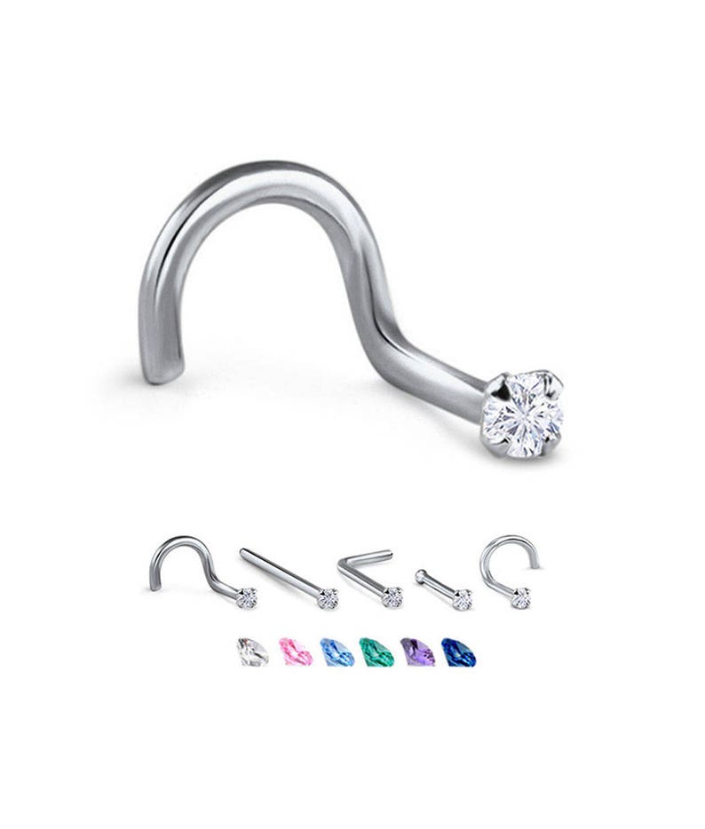 Titanium Nose Ring Stud Screw or L Bend 1.5mm Round. Choose Etsy